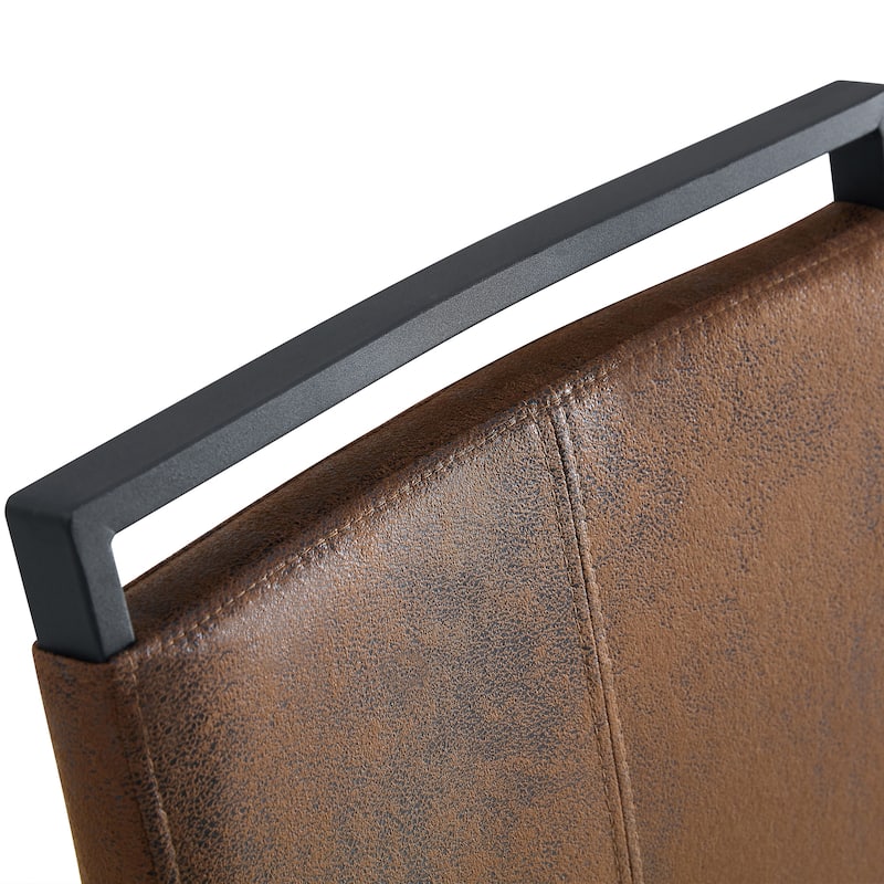 Suede-like Tech Fabric Dining Chairs:Ergonomic Arc Backrest+Reinforced Metal Frame.Set Of 2