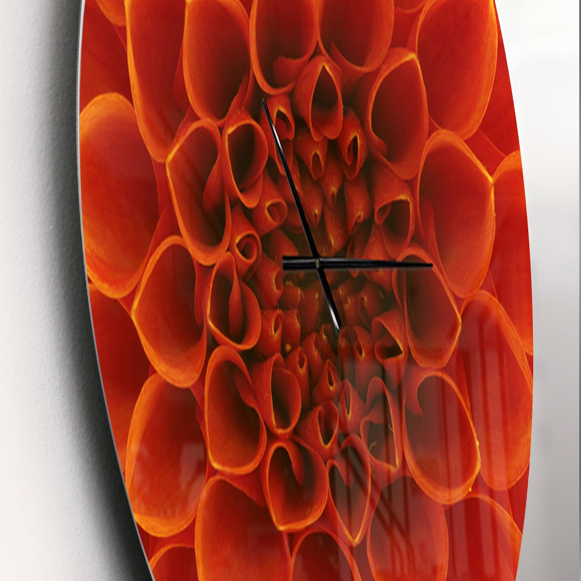 Designart 'Large Dark Yellow Flower and Petals' Oversized Floral Wall