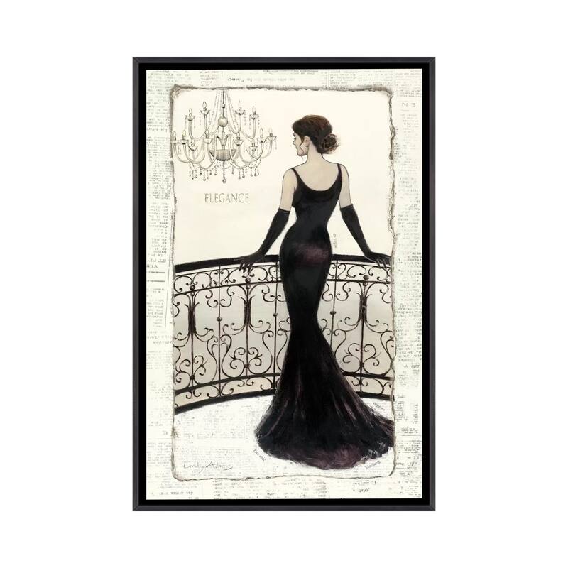 iCanvas "La Belle Noir" by Emily Adams Framed - Ebony - 40x26