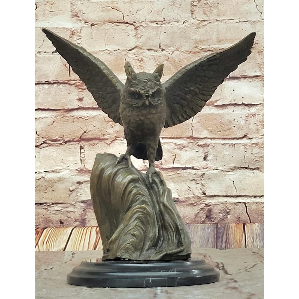 Soaring Bronze Owl By Mario Nick – Majestic Wildlife Sculpture For Discerning Collectors