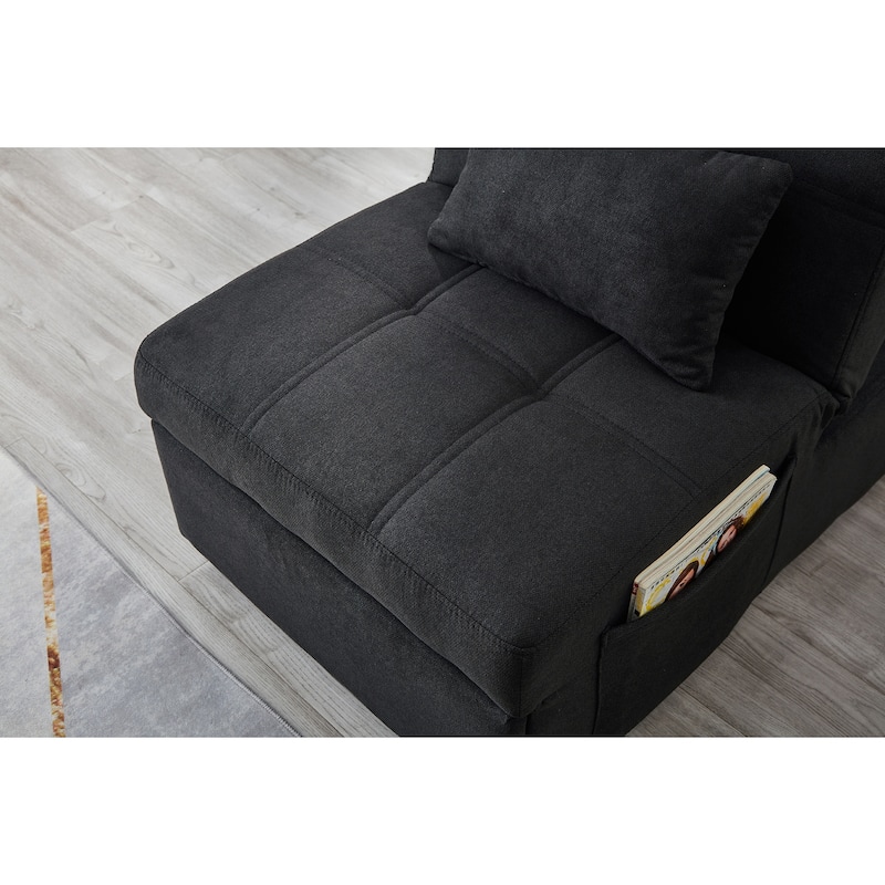 Roomfitters Modern "Recliner Chair Bed" for Living Room and Bedroom, Linen Fabric, Comfortable and Stylish