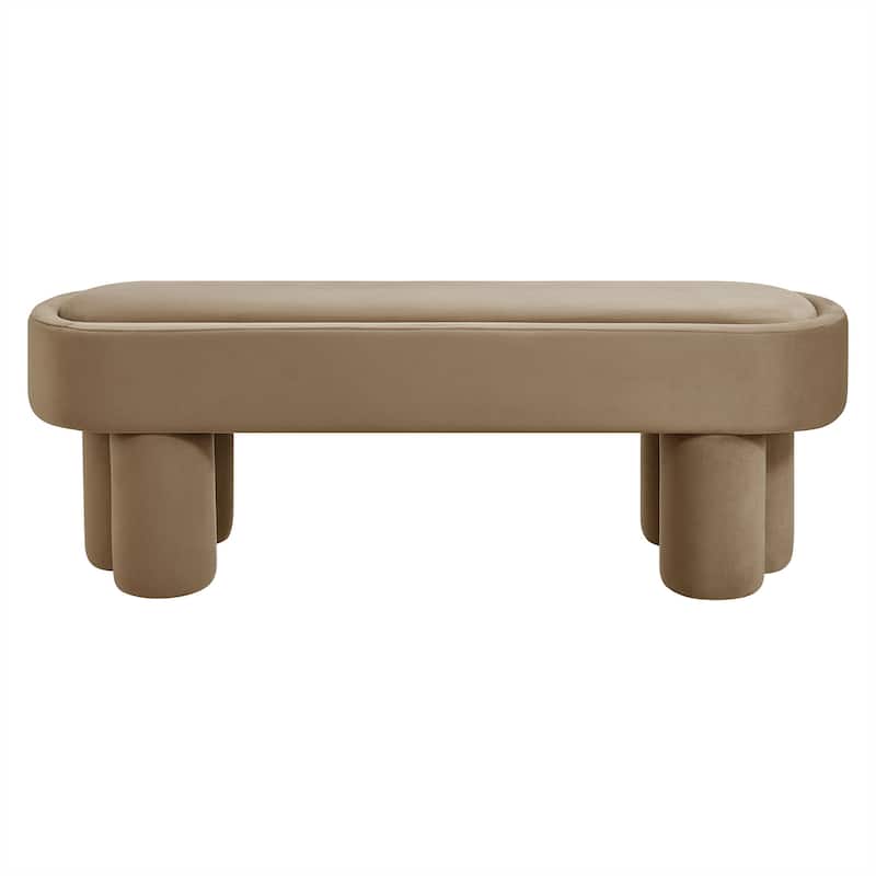Mossi Oval Performance Velvet Accent Bench