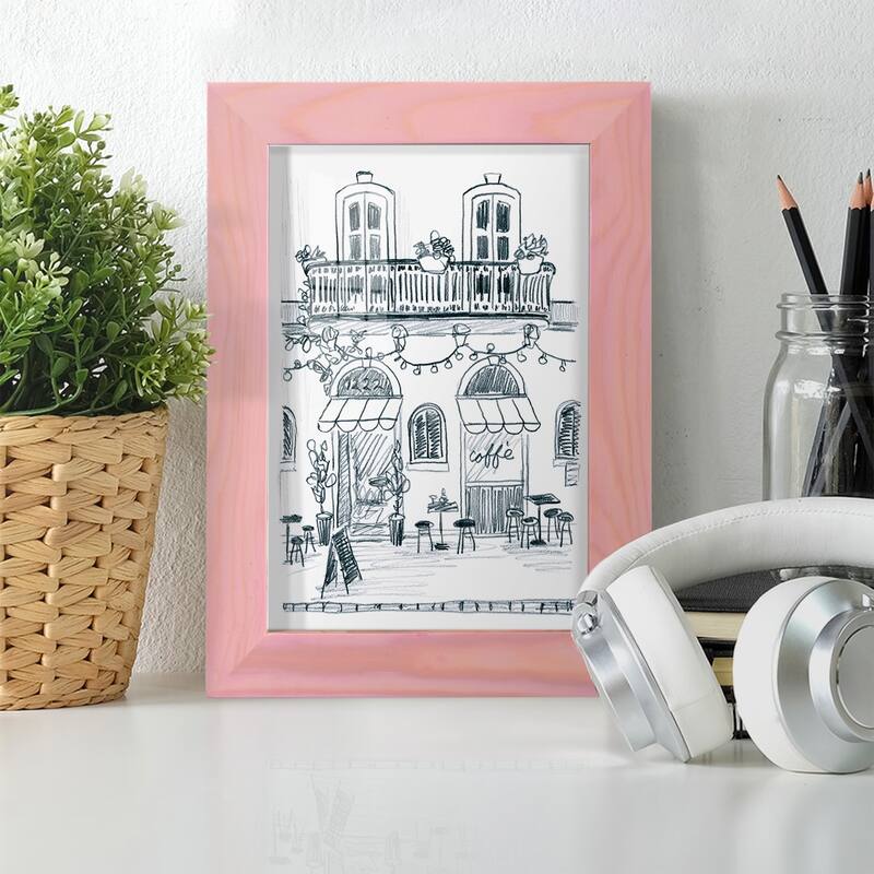 Italian Street Sketch II -Framed Print w/glass-Cherry Red