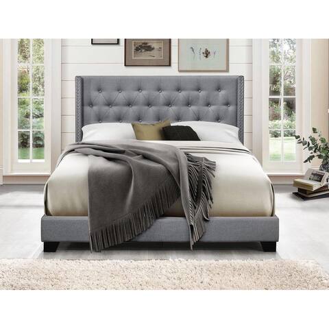 Brady Upholstered Tufted Wingback Panel Bed