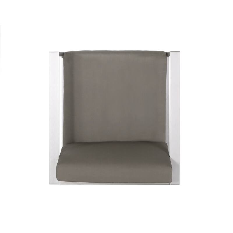 4 Piece Outdoor Sectional Sofa Set, Patio Aluminium Conversation Furniture Sets with Coffee Table and Cushions