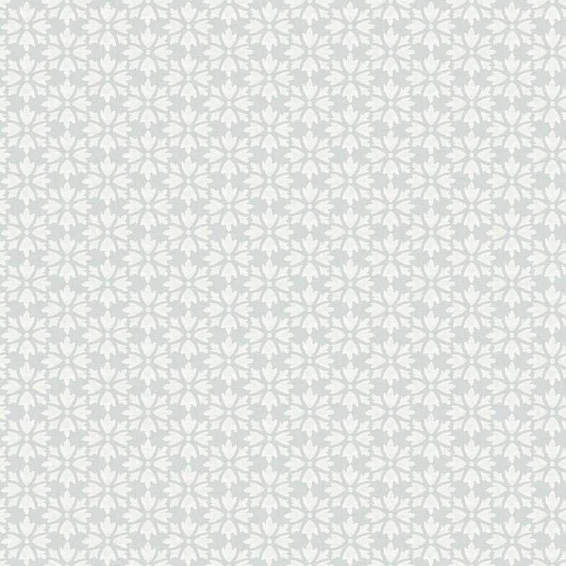 Chesapeake Phlox Light Blue Floral Stamp Wallpaper
