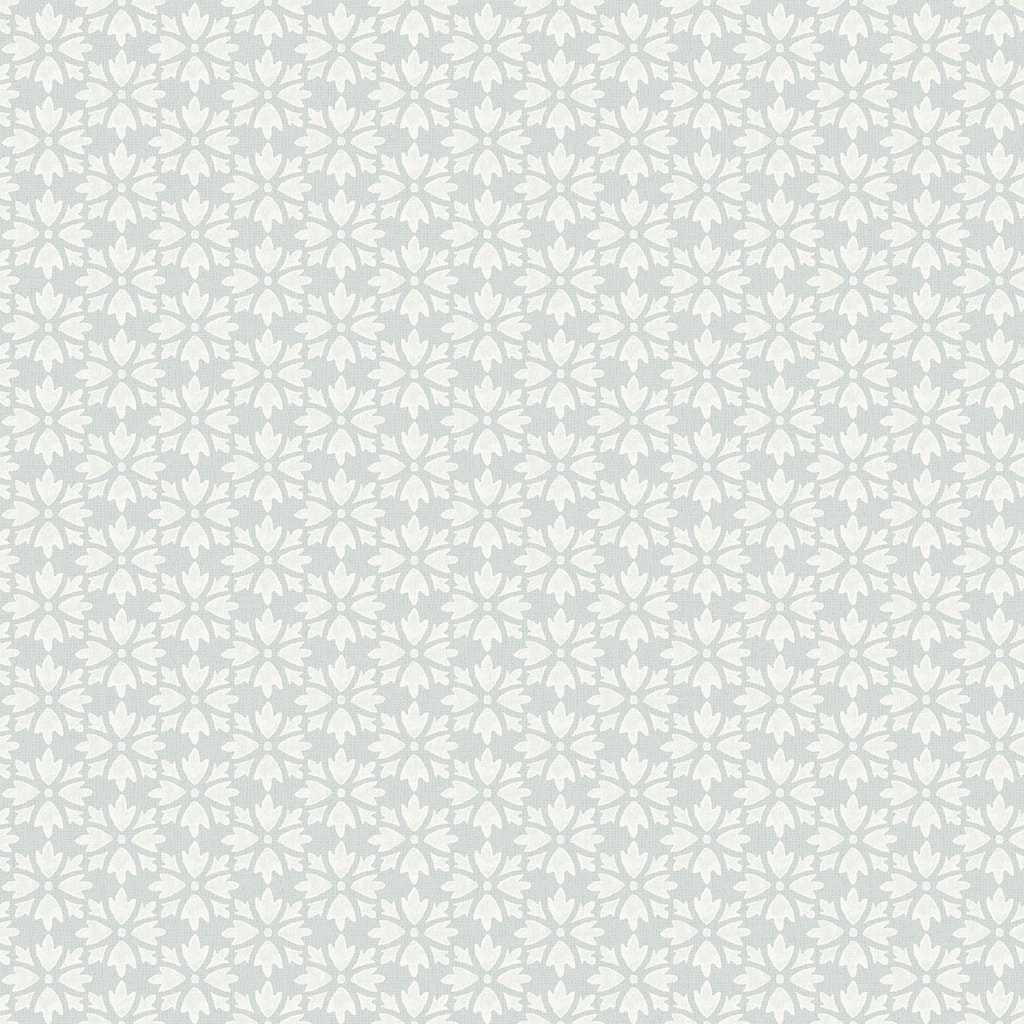 Chesapeake Phlox Light Blue Floral Stamp Wallpaper