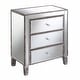 preview thumbnail 5 of 15, Silver Orchid Olivia 3-drawer Mirrored End Table Weathered Grey