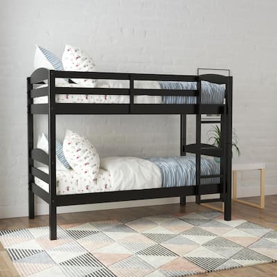 DHP Brady Solid Wood Twin-over-Twin Convertible Bunk Bed