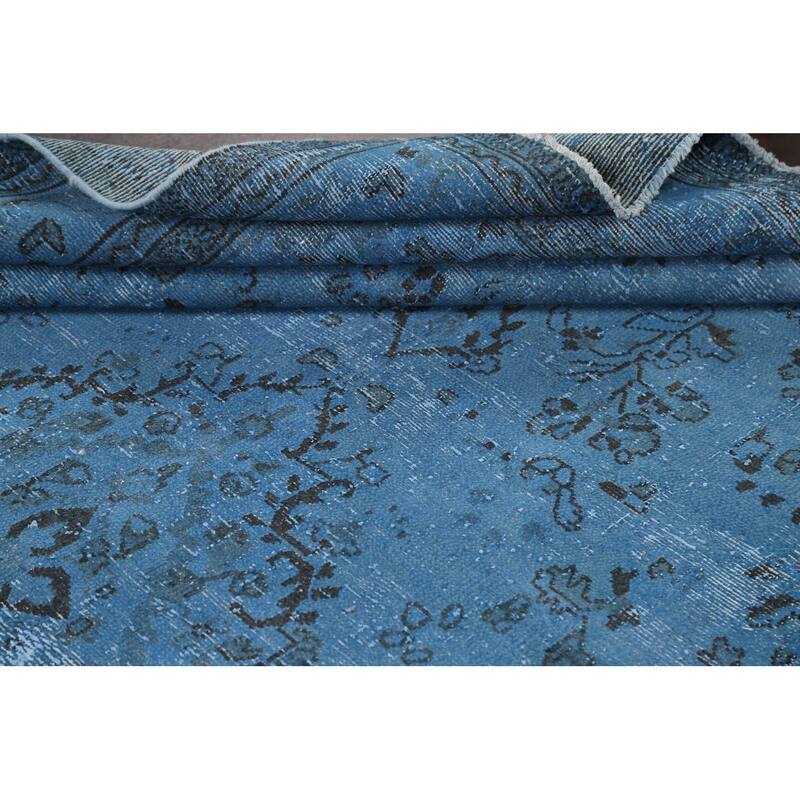 Over-Dye Floral Hamedan Persian Area Rug Wool Handmade Carpet - 6'8" x 9'6"