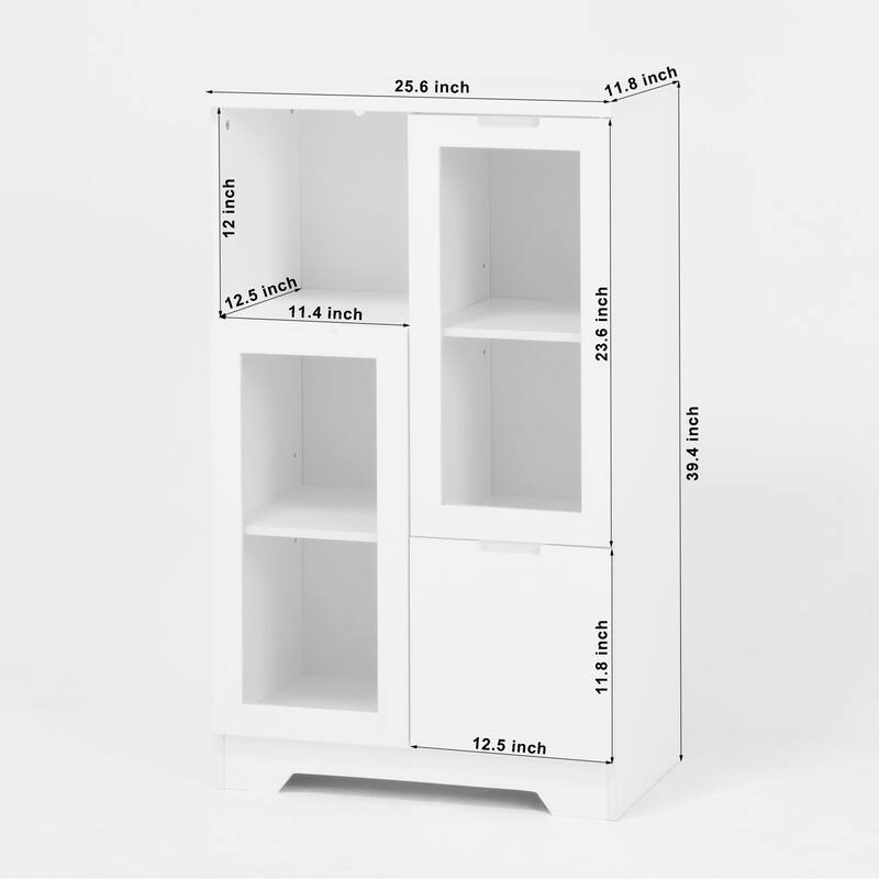 Modern Living Room Storage Cabinet with Doors and Shelves/Drawers,4 Colors
