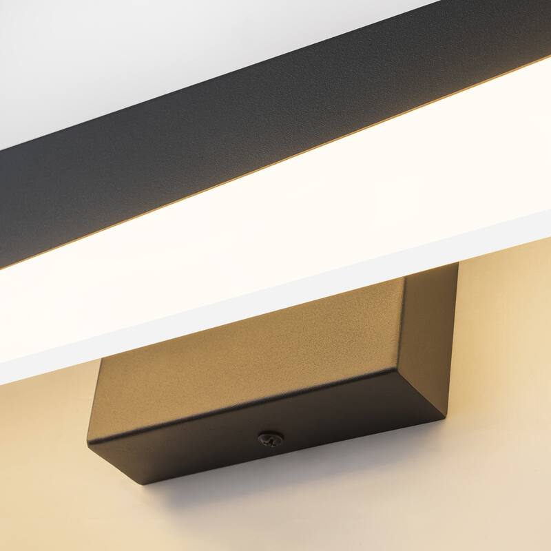 24" Modern Dimmable Acrylic Matte Black LED Vanity Light - W23.8"