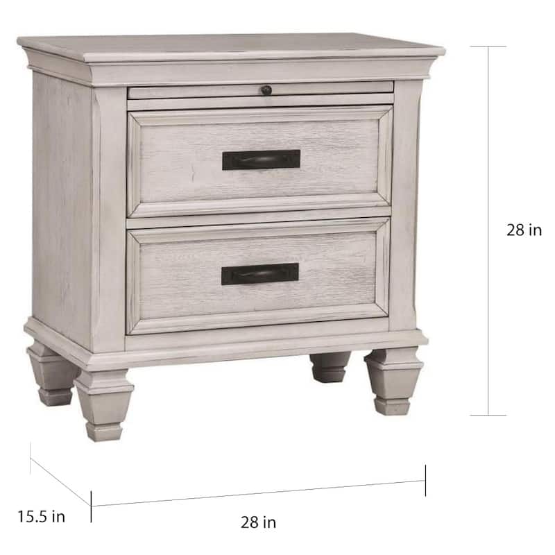 Madeline Antique White 5-piece Bedroom Set