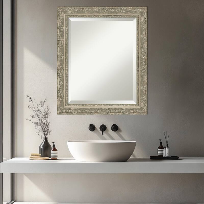 Filigree Beveled Framed Bathroom Vanity Wall Mirror