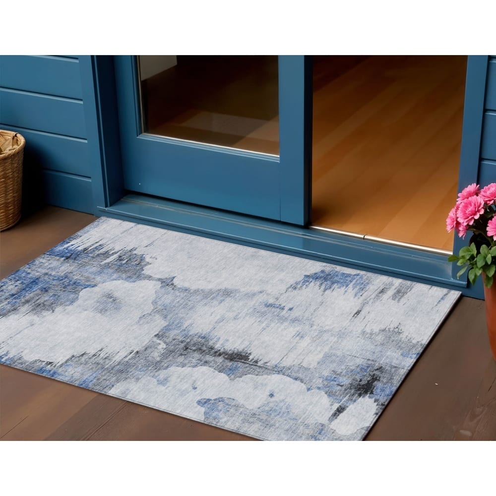 HomeRoots Abstract Transitional Rectangle Outdoor Rug