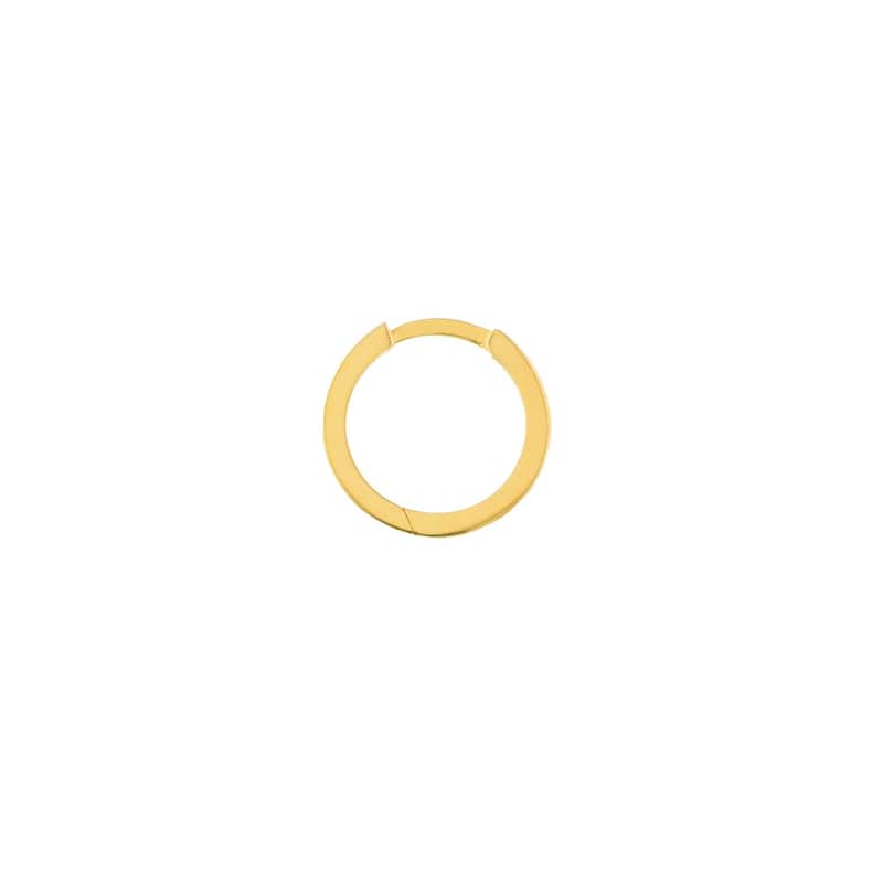 Curata 14k Yellow Gold 12.35x2mm Square Tube Hinged Hoop Earrings
