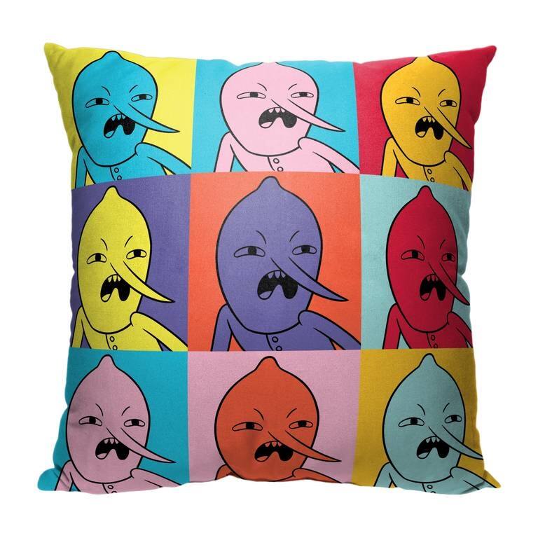 Warner Brothers Adventure Time Digusted Lemon Squares 18 Inch Throw Pillow