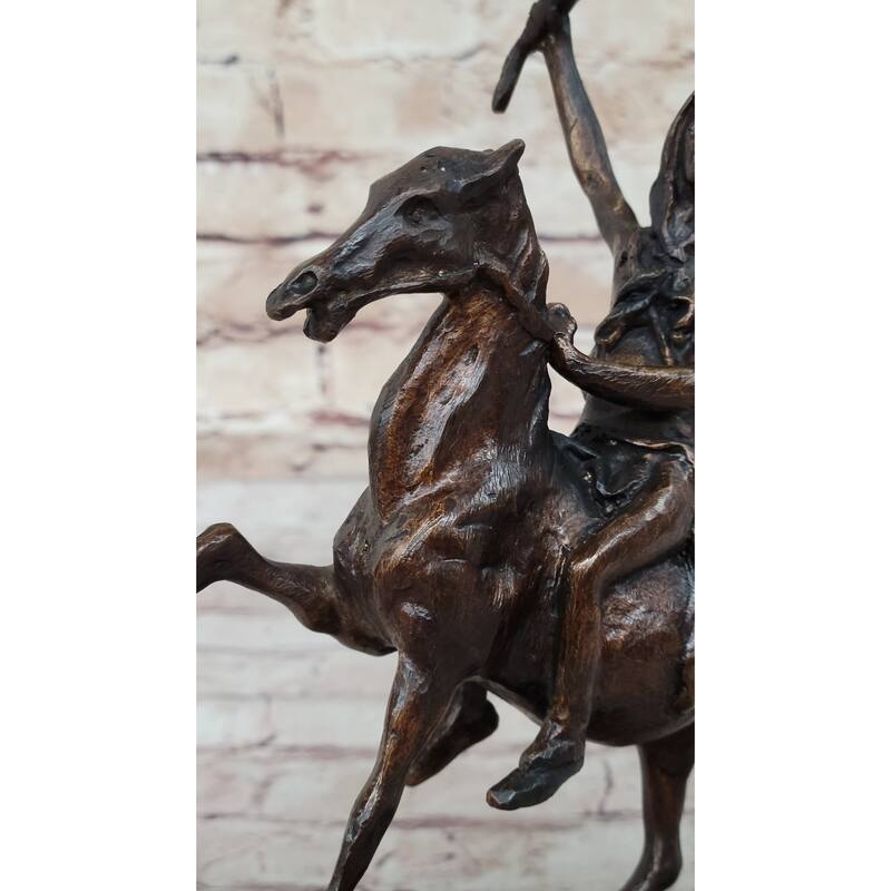Scalp Frederic Remington Bronze Statue Sculpture Native American Western 10 Inches X 9 Inches