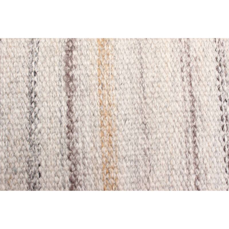 ECARPETGALLERY Flat-Weave Ankara FW Light Grey Wool Kilim - 5'2 x 7'8