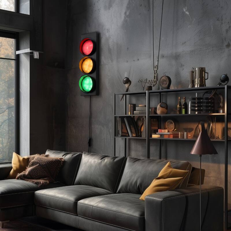 Retro Traffic Light Wall Lamp