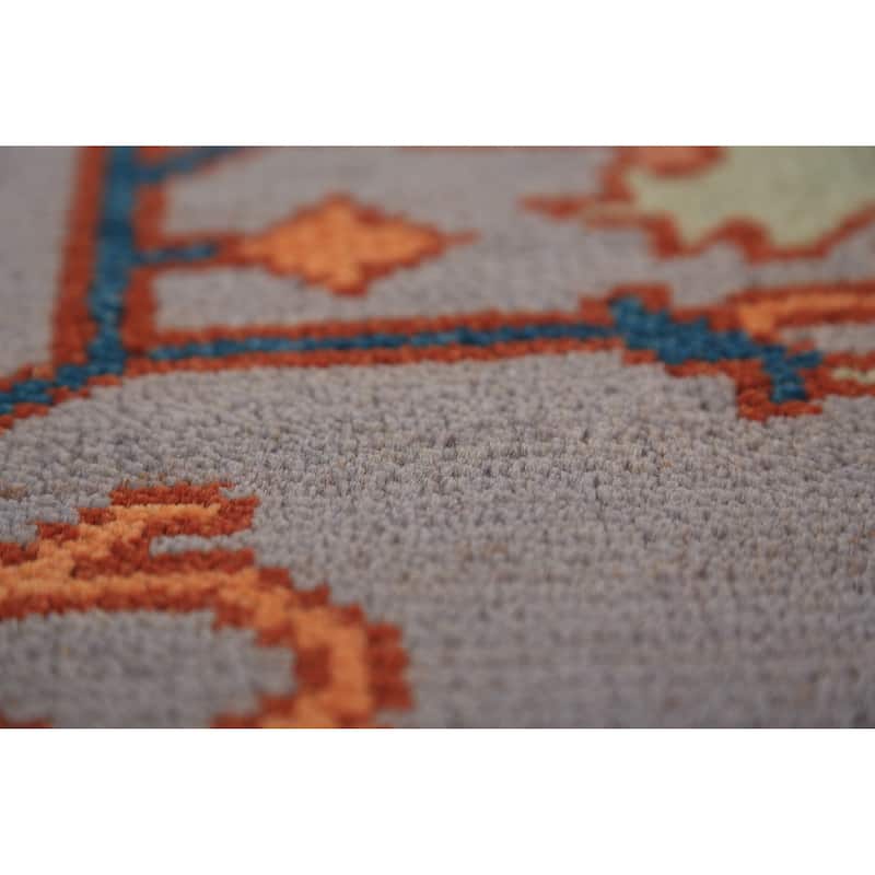 Gray Blue Geometric Kazak Indian Area Rug Handmade Wool Carpet - 7'10"x 9'11"