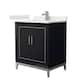Option Black / White Quartz Top / Brushed Nickel Hardware