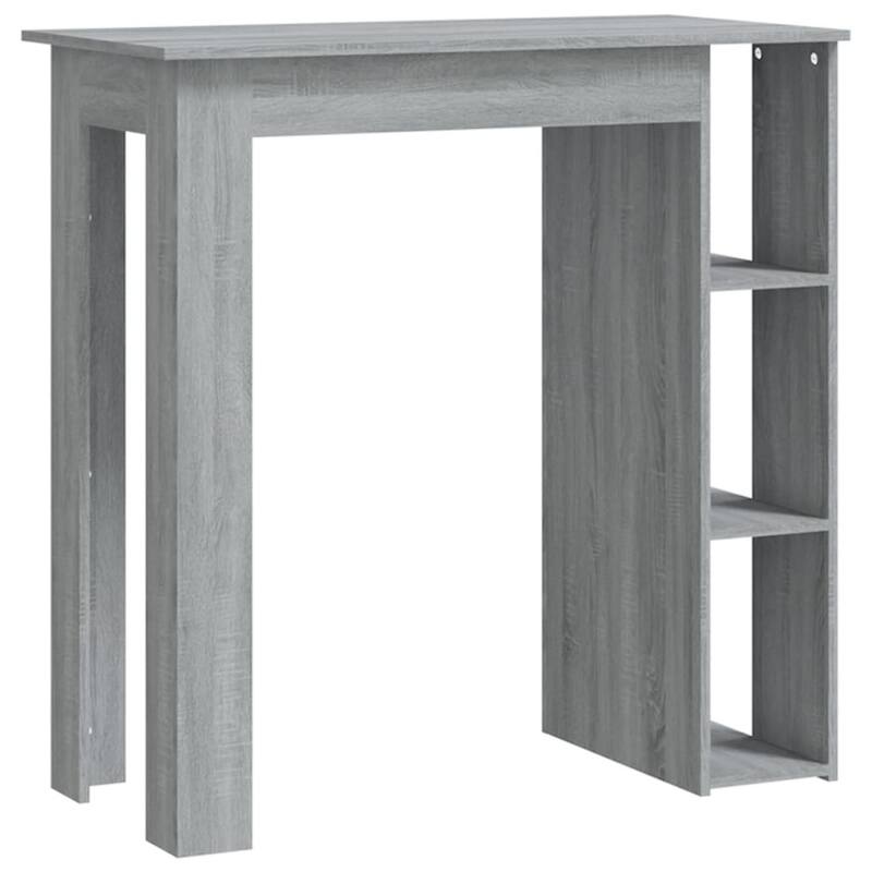 vidaXL Bar Table Kitchen Pub Table Bistro Table with Shelf Engineered Wood - 40.2" x 19.7" x 40.7"