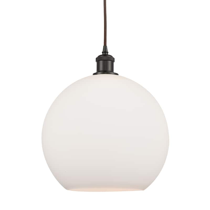 Innovations Lighting 516-1P-16-12 Athens Pendant Athens 12" Wide - Oil Rubbed Bronze / Matte White