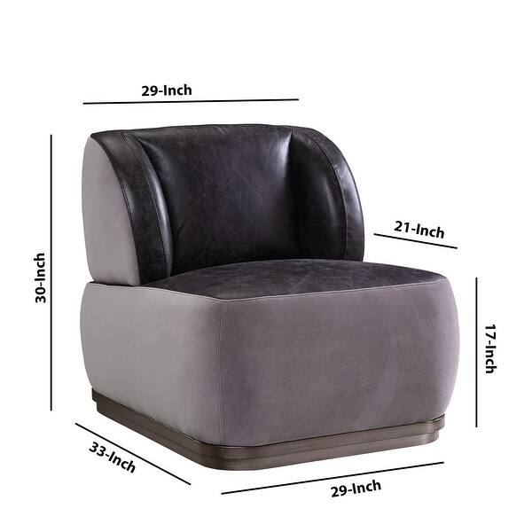 Leatherette Chair with Wingback Black and Gray - Overstock - 31763073