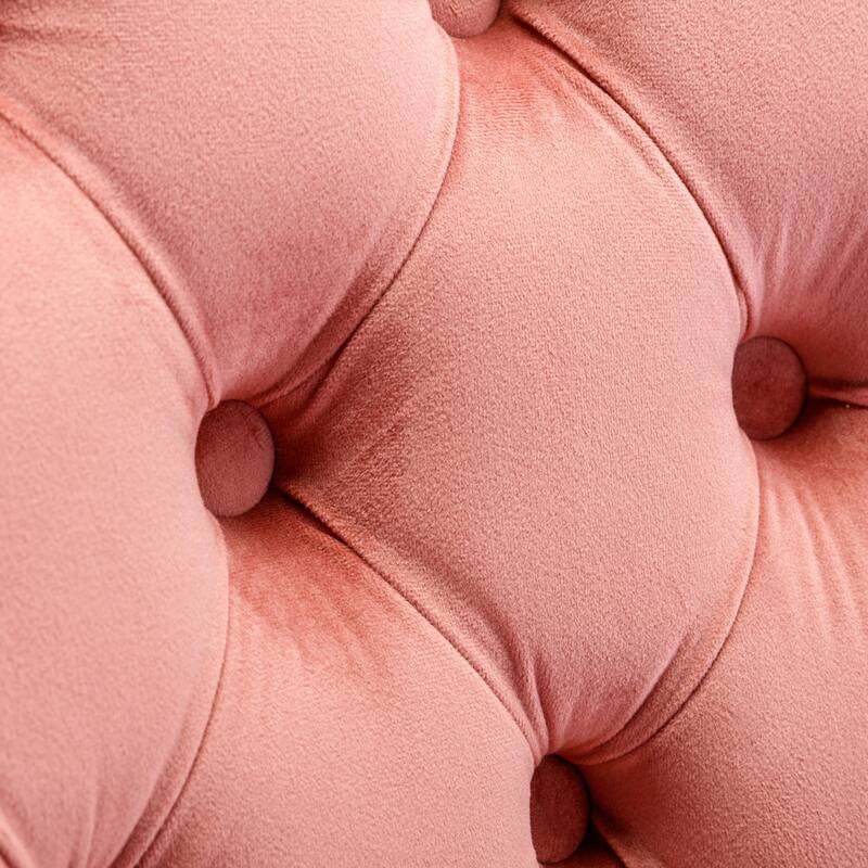 GDF Studio-Nikki Modern Wood Velvet Upholstered Dining Chair with Tufted Design, Nailhead Trim, 2-Pcs Set