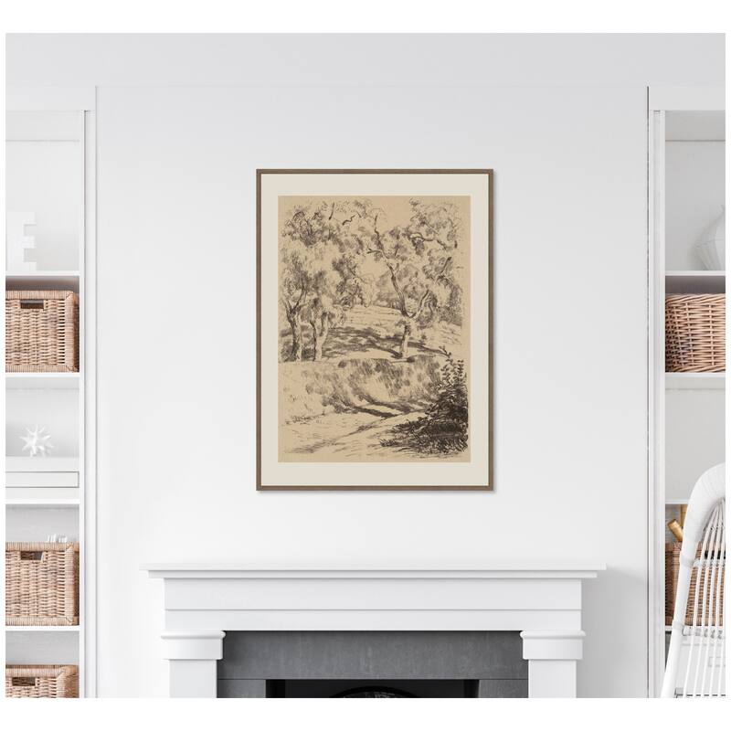 Kate and Laurel Near Brantome 1928 Roger Fry by Nostalgia Prints Framed Canvas Wall Art Print