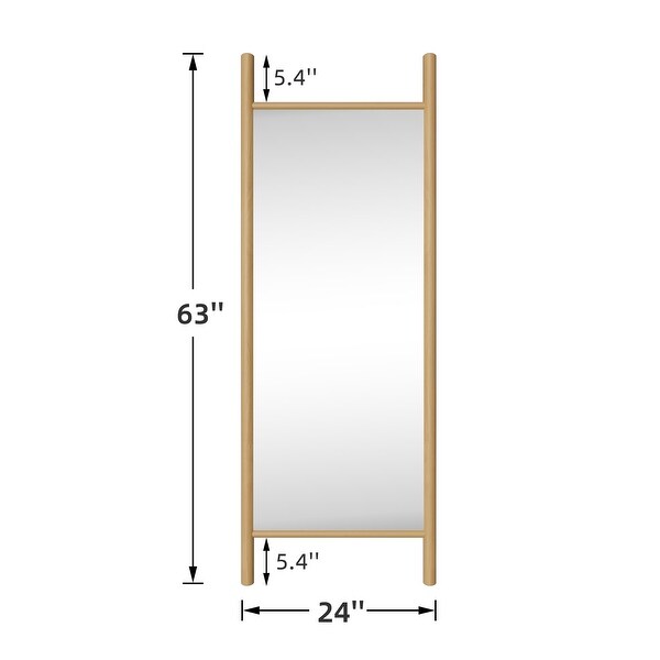 Solid Wood Right Angle Rectangular Full Length Mirror with Stand