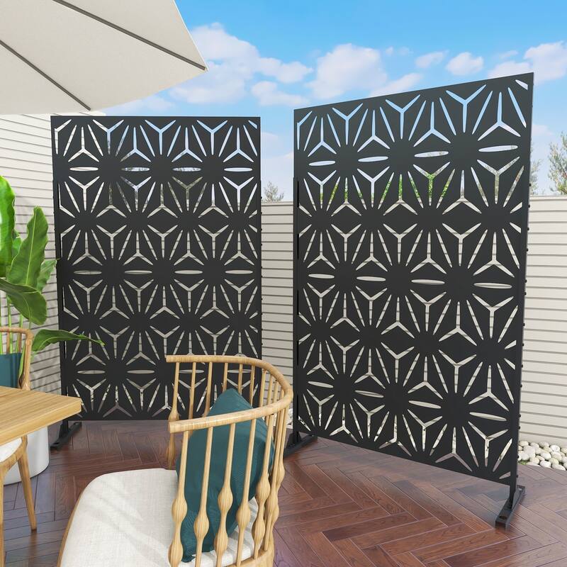 Outdoor Privacy Screen with Stand (Set of 2)
