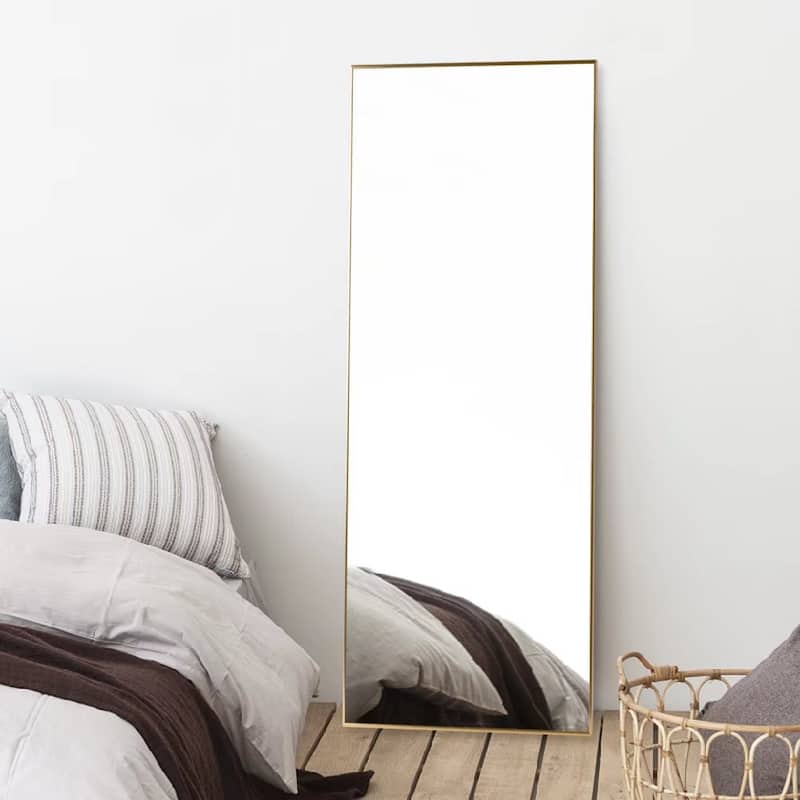 Modern Aluminum Alloy Thin Framed Full Length Floor Mirror