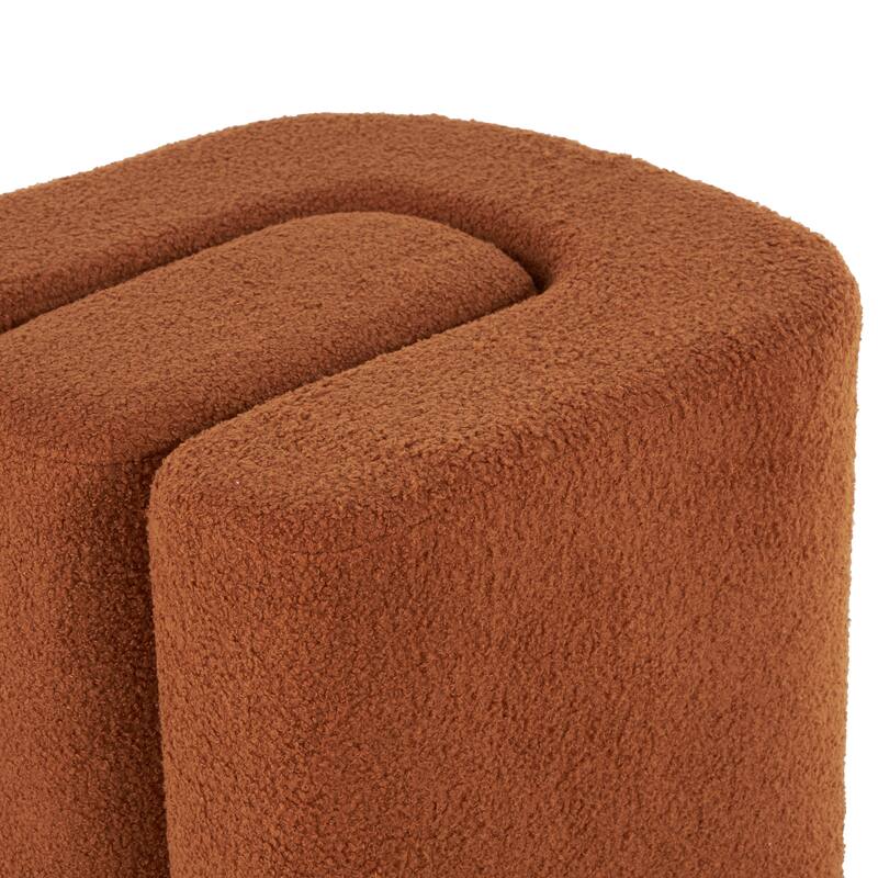 White, Gray or Copper Polyester W-Shaped Room Ottoman