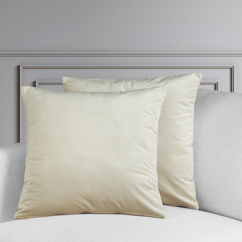 Exclusive Fabrics Heritage Plush Velvet Cushion Cover (Set of 2) - Au Lait Creme