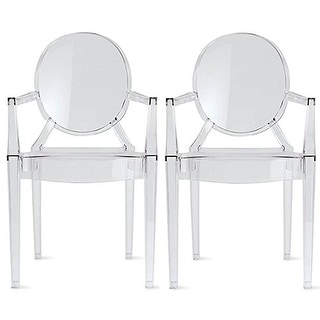 Set of 2 Stacking Lucite Chairs Transparent For Kitchen Patio Outdoor ...