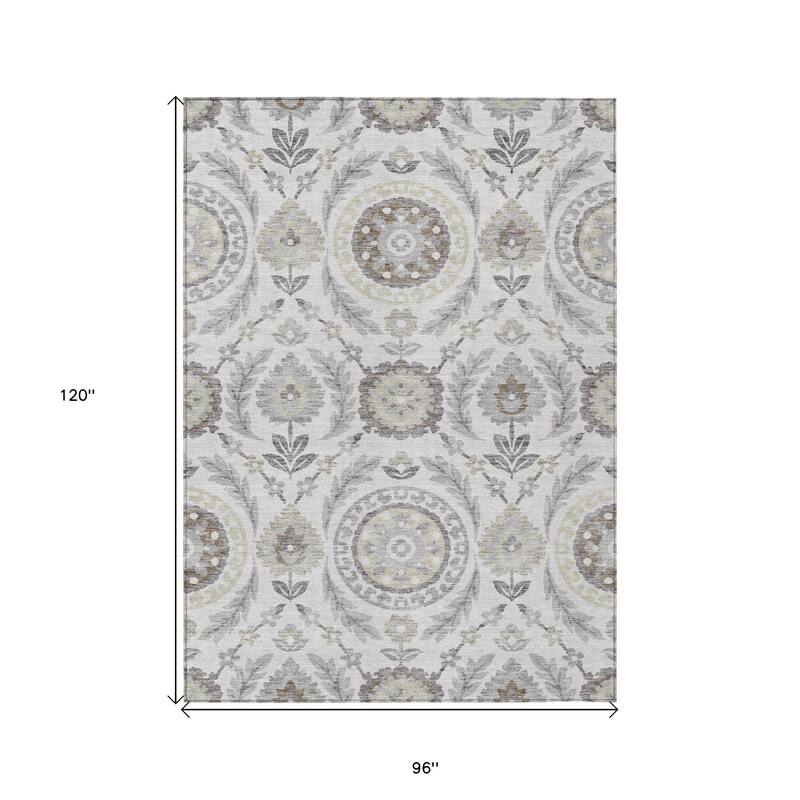HomeRoots Floral Transitional Rectangle Outdoor Rug