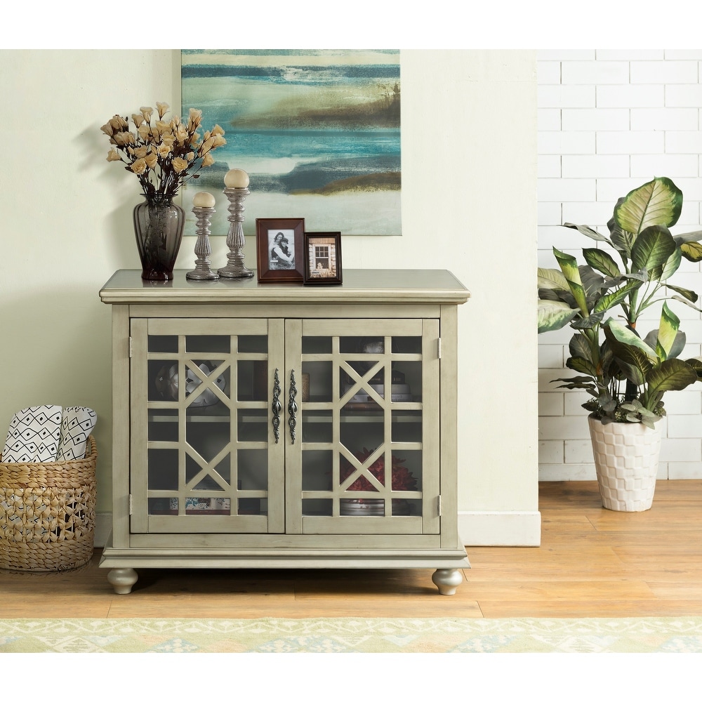 Small silver outlet tv stand