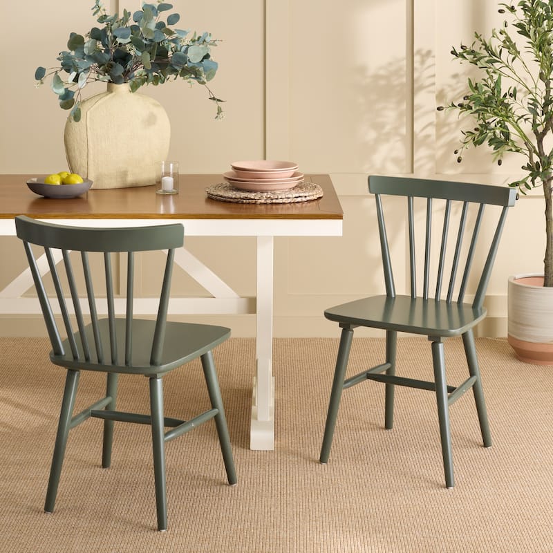 SAFAVIEH Signa Spindle Farmhouse Dining Chair (Set of 2) - 20" W x 20" D x 33" H - 20"W x 20"D x 33"H