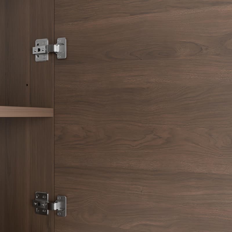 GDFStudio - Sebastian 30-Inch Modern Bathroom Vanity with Ceramic Sink and Slatted Door Storage Cabinet