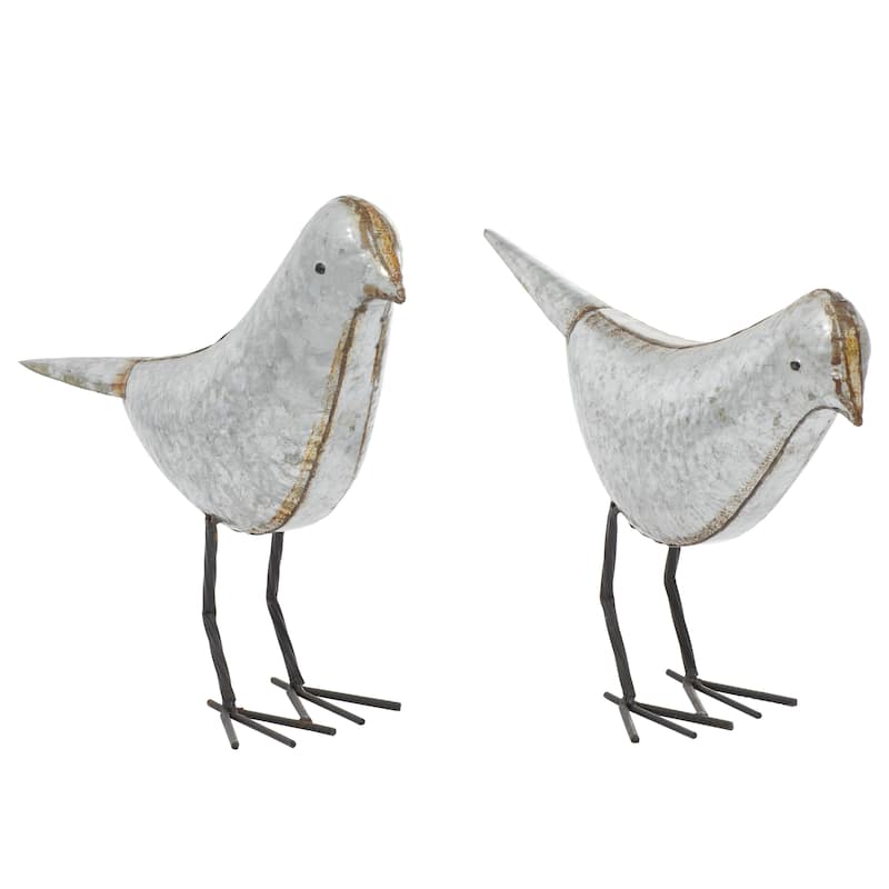 Metal Bird Sculpture - Set of 2 Gray - Roche River Decor - Gray
