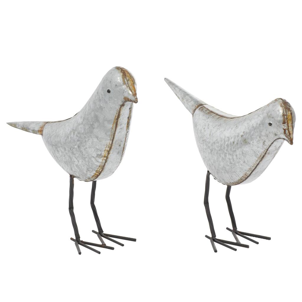 Metal Bird Sculpture - Set of 2 Gray - Roche River Decor