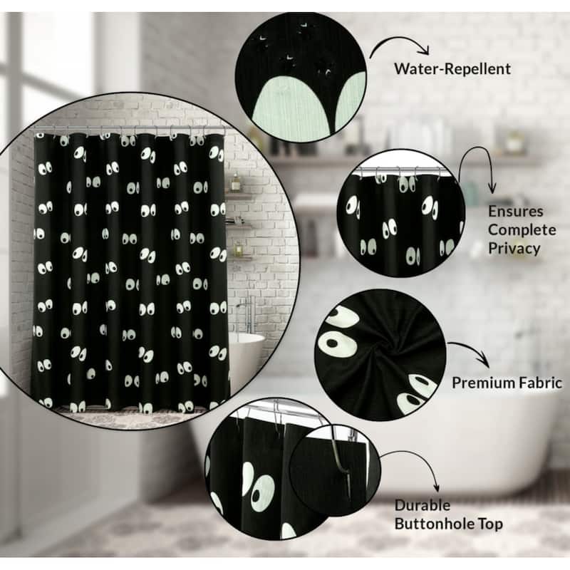 Royale Linens Pack of 1 Double Brushed Microfber 1800 Thread Printed Shower Curtain for Bathroom 72 Inches X72 Inches