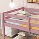 preview thumbnail 7 of 8, Stylish & Simple Twin over Twin Floor Bunk Bed with Built-in Ladder, Low Height Design, Safety and Quality Guaranteed, Pink