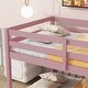 preview thumbnail 21 of 26, Twin over Twin Low Bunk Bed Pine Wood Platform Bed Frame with Full Guardrails & Ladder Floor Bunk Bed, No Box Spring Needed