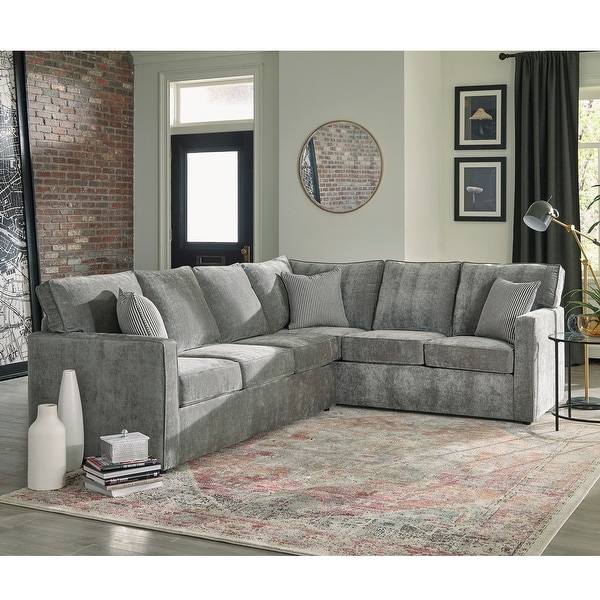 Shop Maddox Grey Sectional Sofa Bed with Queen Gel Memory ...