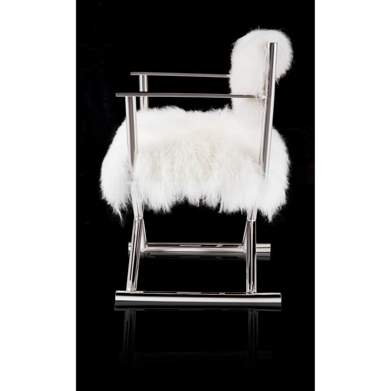 Pasargad Home Paris Love Director's Chair, Ivory - 18"W x 23.5"L x 31"H