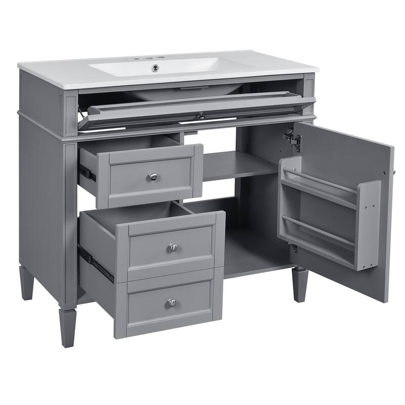 Modern Bathroom Vanity with 2 Drawers and a Tip-out Drawer