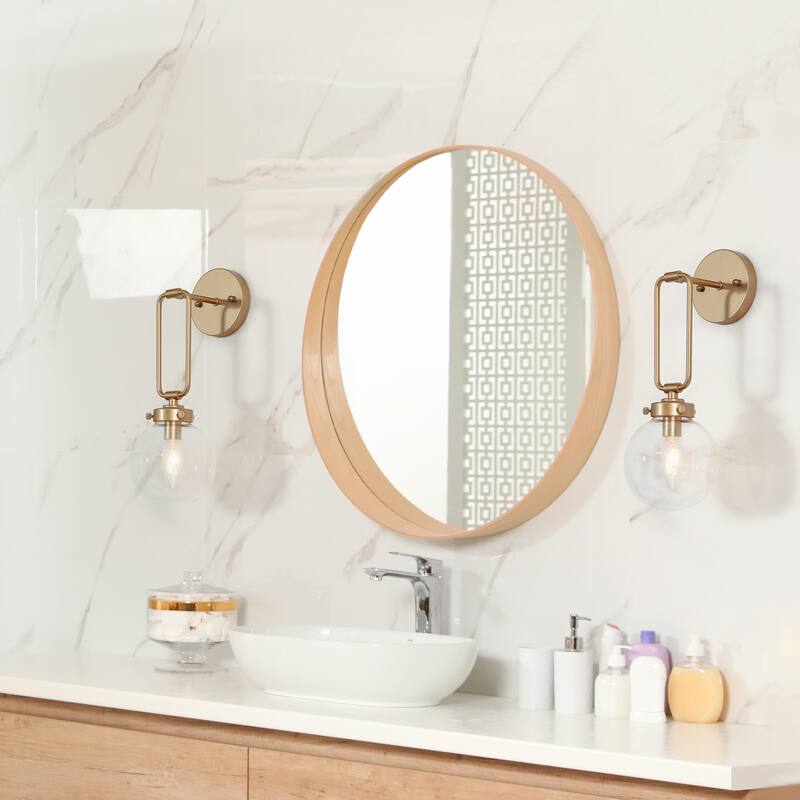 Holla Modern Contemporary Gold Glass Unique Wall Sconces Globe Vanity Lights for Foyer/ Stairway/ Bathroom - L5" x W7" x H14.5"
